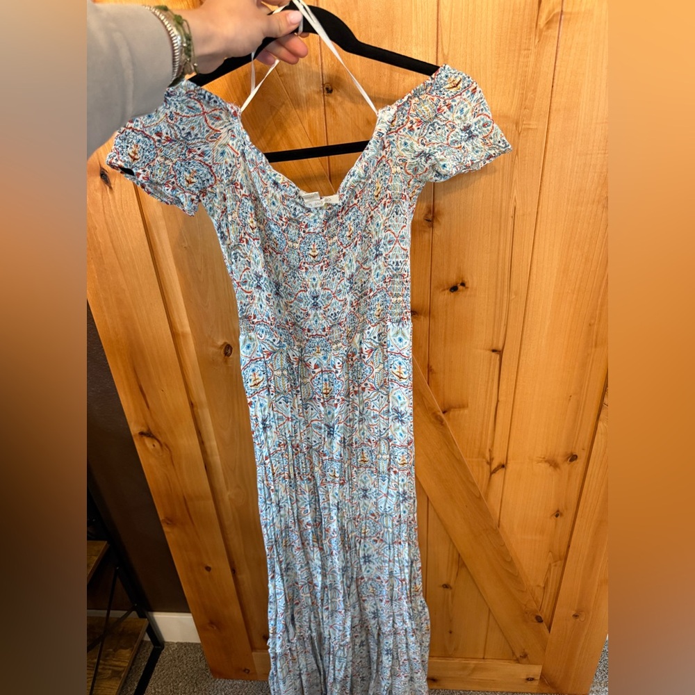 Off the shoulder Floral Print Maxi Dress